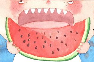 夏天吃瓜的画法,一画一瓜，尽享夏日美味时光