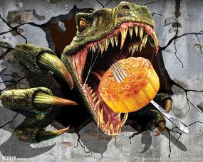 恐龙吃瓜壁纸